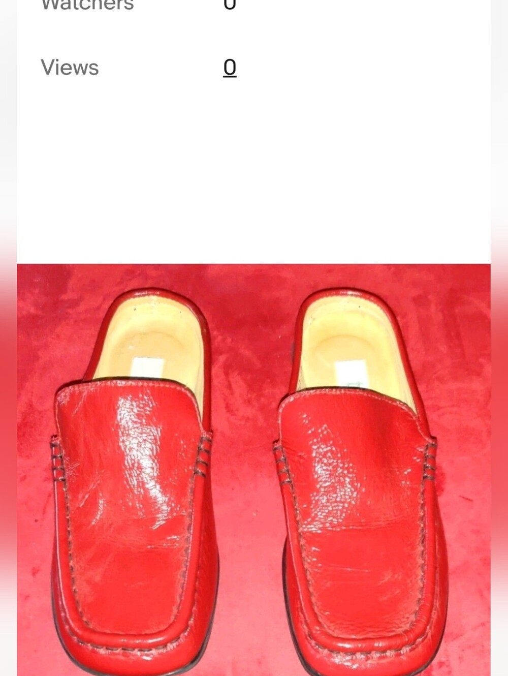 TOGO Womens 6 1/2 D Red Patent Leather Mule Loafers New